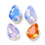 K9 GLass Rhinestone Cabochons, Faceted, Pointed Back & Back Plated, Teardrop, Mixed Color, 14x10x5.5mm(EGLA-F161-16B)