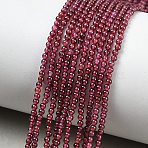 Natural Garnet Beads Strands, Smooth Round, 2mm, Hole: 0.5mm, about 206pcs/strand, 15.16''(38.5cm)(G-P627-2mm-01)