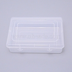 Transparent Plastic Bead Containers, with Hinged Lids, for Beads and More, Rectangle, Clear, 16.2x11.45x5.15cm(CON-WH0072-40)