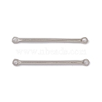 Non-Tarnish 304 Stainless Steel Connector Charms, Bar Shape, Stainless Steel Color, 40x2.5x1.5mm, Hole: 1.4mm(STAS-G291-04B-P)