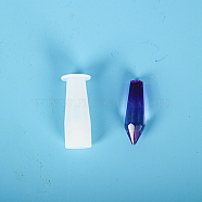 Pendulum Crystal Silicone Molds, Quartz Crystals Pendants Molds, For UV Resin, Epoxy Resin Jewelry Making, White, 1.9x4.6cm, Inner Diameter: 0.9cm(DIY-P010-15)