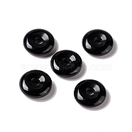 Natural Obsidian Pendants, Donut/Pi Disc Charm Charm, 20x5~7mm, Hole: 6mm(G-E135-03F)