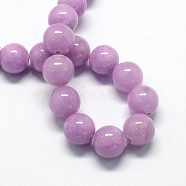 Natural Dyed Yellow Jade Gemstone Bead Strands, Round, Medium Orchid, 10mm, Hole: 1mm, about 40pcs/strand, 15.7 inch(G-R271-10mm-Y09)