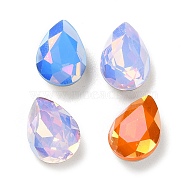 K9 GLass Rhinestone Cabochons, Faceted, Pointed Back & Back Plated, Teardrop, Mixed Color, 14x10x5.5mm(EGLA-F161-16B)