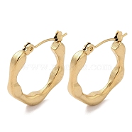 Flower 201 Stainless Steel Half Hoop Earrings for Women, with 304 Stainless Steel Pin, Golden, 21x3mm(EJEW-G385-30G)