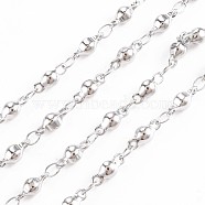 201 Stainless Steel Flat Round & Oval Link Chains, Soldered, Stainless Steel Color, 8x3x3mm, about 3.28 Feet(1m)/Strand(STAS-N092-114)