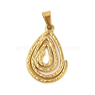 Ion Plating(IP) 304 Stainless Steel Pendants, Golden, Teardrop, 28.5x18.5x1.5mm, Hole: 6x3mm(STAS-C103-18A-G)