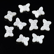ABS Plastic Imitation Pearl Beads, Butterfly, Seashell Color, 11x14.5x4mm, Hole: 2mm(X-KY-S163-447)
