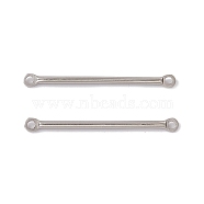 304 Stainless Steel Connector Charms, Bar Shape, Stainless Steel Color, 40x2.5x1.5mm, Hole: 1.4mm(STAS-G291-04B-P)