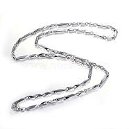 201 Stainless Steel Link Chain Necklaces, with Lobster Claw Clasps, Stainless Steel Color, 23.62 inch(60cm)(STAS-F028-07)