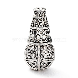 Tibetan Style Alloy 3 Hole Guru Beads, T-Drilled Beads, Teardrop, Antique Silver, 18.5x8.5x9mm, Hole: 1.5mm and 2mm(TIBEB-M030-04AS)