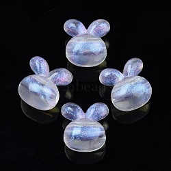 Transparent Acrylic Beads, Glitter Powder, Rabbit, Clear, 16x15x12mm, Hole: 2mm(X-OACR-N008-105)