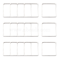 Square Brass Linking Rings, Silver Color Plated, 10x10x1mm(X-EC03010mm-S)