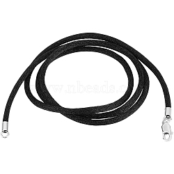 3Pcs Spandex Cord Necklace Makings, with Stainless Steel Findings, Black, 19.49 inch(49.5cm), 1mm(MAK-BBC0001-13)