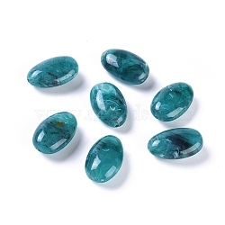 Acrylic Imitation Gemstone Beads, Oval, Teal, 30mm long, 19mm wide, 12mm thick, hole: 2.5mm, about 125pcs/500g(PGB274Y-7)