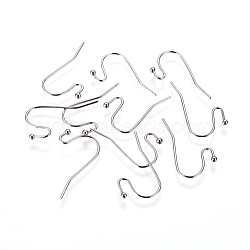 Tarnish Resistant 316 Surgical Stainless Steel Earring Hooks, Stainless Steel Color, 22x12x2mm, 21 Gauge, Pin: 0.7mm(STAS-F216-02P)