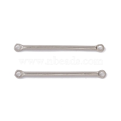 Non-Tarnish 304 Stainless Steel Connector Charms, Bar Shape, Stainless Steel Color, 40x2.5x1.5mm, Hole: 1.4mm(STAS-G291-04B-P)