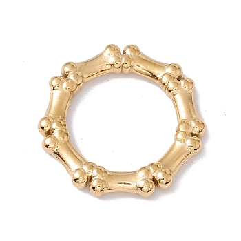 Ion Plating(IP) 304 Stainless Steel Linking Rings, Imitation Bone Beaded Heptagon Ring, Golden, 21x21x2.5mm, Inner Diameter: 13mm