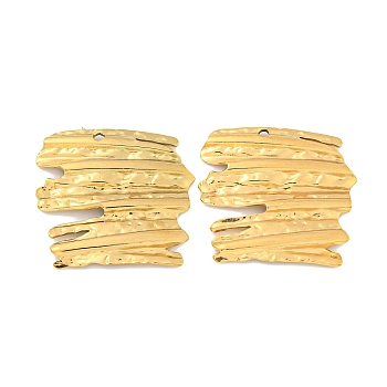 Ion Plating(IP) 304 Stainless Steel Pendants, Square Charm, Real 18K Gold Plated, 27x29x3mm, Hole: 2mm