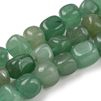 Natural Green Aventurine Bead Strands, Tumbled Stone, Nuggets, 7~9.5x9~11x7~11mm, Hole: 1mm, about 42~43pcs/strand, 15.75''~15.94''(40~40.5cm)