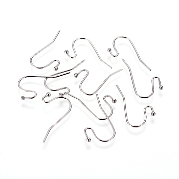 316 Surgical Stainless Steel Earring Hooks, Stainless Steel Color, 22x12x2mm, 21 Gauge, Pin: 0.7mm