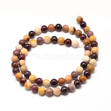 Natural Mookaite Round Bead Strands(G-P072-34-12mm)-2