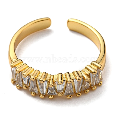 Rack Plating Brass Open Cuff Rings with Cubic Zirconia(KK-D026-37G)-2