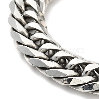 201 Stainless Steel Cuban Link Chains Bracelet for Men Women(BJEW-H550-07D-P)-2