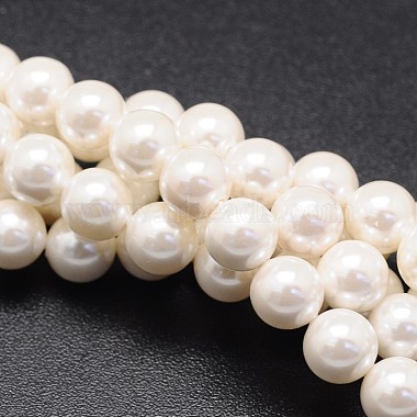 12mm White Round Shell Pearl Beads