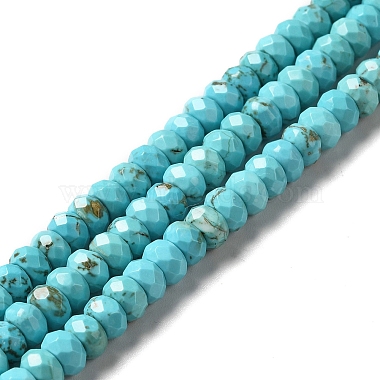 Turquoise Disc Howlite Beads
