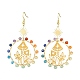 Boucles d'oreilles pendantes en perles sur le thème des chakras(EJEW-TA00385)-1