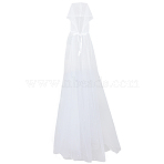 1Pc Polyester Mesh Hooded Double-layer Cape, with Imitation Pearl, White, 1960x1524mm(AJEW-CY0002-05)