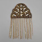 Felt Rhinestone Epaulettes, Shoulder Badge, Garment Accessories, Gold, 200x113x6mm(AJEW-WH0596-256B-02)