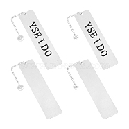 4Pcs 2 Style 201 Stainless Steel Bookmark, Rectanle & Flat Round with Tree of Life, Stainless Steel Color, 196mm, 2pcs/style(AJEW-AB00201)