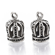 Tibetan Style Alloy Pendants, Cadmium Free & Lead Free, Crown, Antique Silver, 15x8.5mm, Hole: 1.6mm, about 585pcs/1000g(TIBE-R317-039AS-LF)
