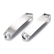 201 Stainless Steel Links Connectors, Stamping Blank Tag, Rectangle Oval, Stainless Steel Color, 45x10x5mm, Hole: 4x6mm(STAS-N095-006)