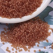 MIYUKI Delica Beads, Cylinder, Japanese Seed Beads, 11/0, (DB0781) Dyed Semi-Frosted Transparent Amber, 1.3x1.6mm, Hole: 0.8mm, about 10000pcs/bag, 50g/bag(SEED-X0054-DB0781)