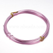 Round Aluminum Wire, Bendable Metal Craft Wire, for DIY Arts and Craft Projects, Pink, 15 Gauge, 1.5mm, 5m/roll(16.4 Feet/roll)(AW-D009-1.5mm-5m-13)