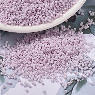 MIYUKI Delica Beads, Cylinder, Japanese Seed Beads, 11/0, (DB1524) Matte Opaque Pale Rose AB, 1.3x1.6mm, Hole: 0.8mm, about 20000pcs/bag, 100g/bag(SEED-J020-DB1524)