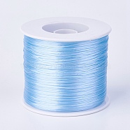 Flat Elastic Crystal String, Elastic Beading Thread, for Stretch Bracelet Making, Light Sky Blue, 0.7mm, about 546.8 yards(500m)/roll(EW-F006-09)