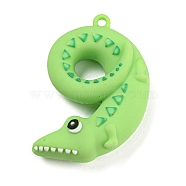 Cartoon PVC Plastic Big Pendants, Number 9 Charm, Crocodile, 51x36x15mm, Hole: 3mm(KY-M004-01J)