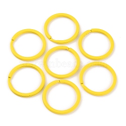 Spray-painted Iron Keychains Clasps, Rings, Yellow, 30x2.5mm, Inner Diameter: 24.7mm(IFIN-WH0063-13G)