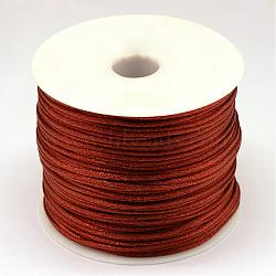 Nylon Thread, Rattail Satin Cord, Saddle Brown, 1.5mm, about 100yards/roll(300 feet/roll)(NWIR-R025-1.5mm-713)