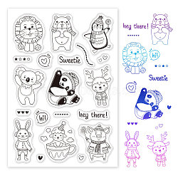 PVC Plastic Stamps, for DIY Scrapbooking, Photo Album Decorative, Cards Making, Stamp Sheets, Animal Pattern, 16x11x0.3cm(DIY-WH0167-56-223)
