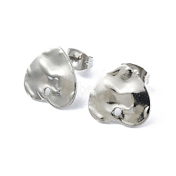 Non-Tarnish 304 Stainless Steel Stud Earring Findings, Heart, 12x13.5mm, Hole: 1.4mm, Pin: 10.5x0.5mm(STAS-L024-003P-01)