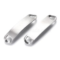 Tarnish Resistant 201 Stainless Steel Links Connectors, Stamping Blank Tag, Rectangle Oval, Stainless Steel Color, 45x10x5mm, Hole: 4x6mm(STAS-N095-006)