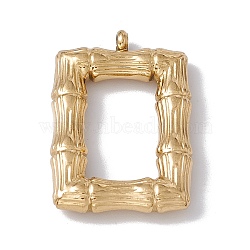 Ion Plating(IP) 304 Stainless Steel Pendants, Rectangle Bamboo Joint Charms, Golden, 24.5x16.5x3.5mm, Hole: 1.6mm(STAS-G279-05G)