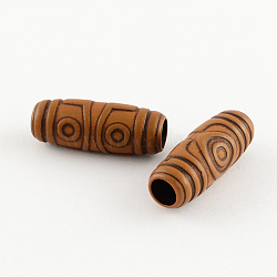 Imitation Wood Acrylic Beads, Large Hole Beads, Oval, Saddle Brown, 27x11mm, Hole: 6mm, about 330pcs/500g(SACR-R830-06)