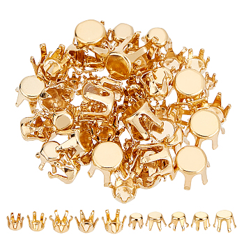 70Pcs 5 Style 304 Stainless Steel Rhinestone Claw Settings, Golden, 5x4mm