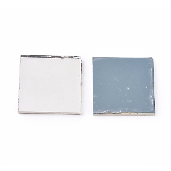 Mirror Glass Mosaic Tiles, for Home Decoration Crafts Jewelry Making, Square, Clear, 24.5x24.5x1.5mm